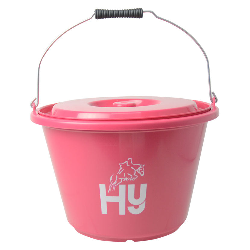 HY Bucket + LId Pink 18ltr – First Choice Horse Supplies