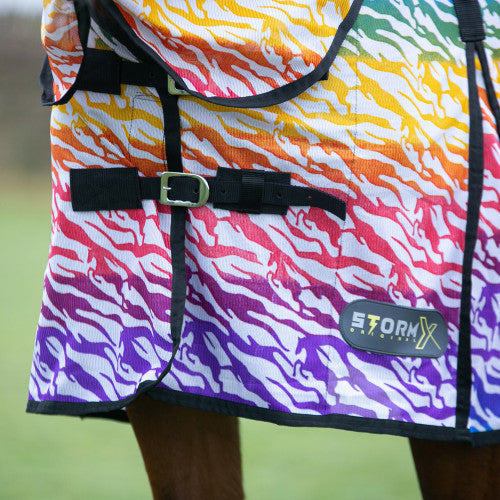 StormX Rainbow Zebra Fly Rug – First Choice Horse Supplies