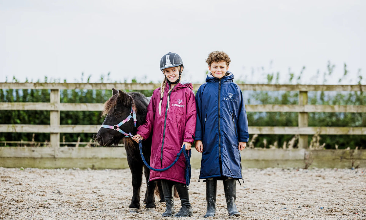 Equidry Kids All Rounder Oversized Horse Riding Coat Plum/Grey – First ...