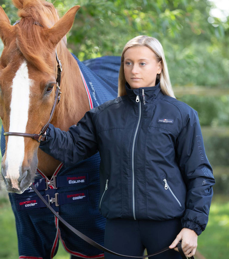 Premier Equine Pro Rider Unisex Waterproof Jacket Navy First Choice Horse Supplies